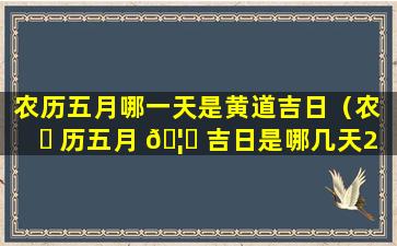 农历五月哪一天是黄道吉日（农 ☘ 历五月 🦊 吉日是哪几天2021）